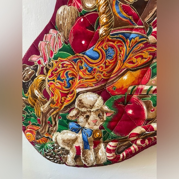 Vintage GIANT Quilted Christmas Stocking - Picture 6 of 8